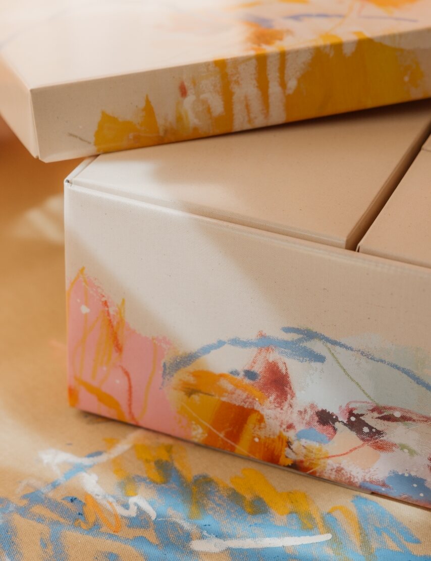 Geschlossene Adventsbox von der Seite