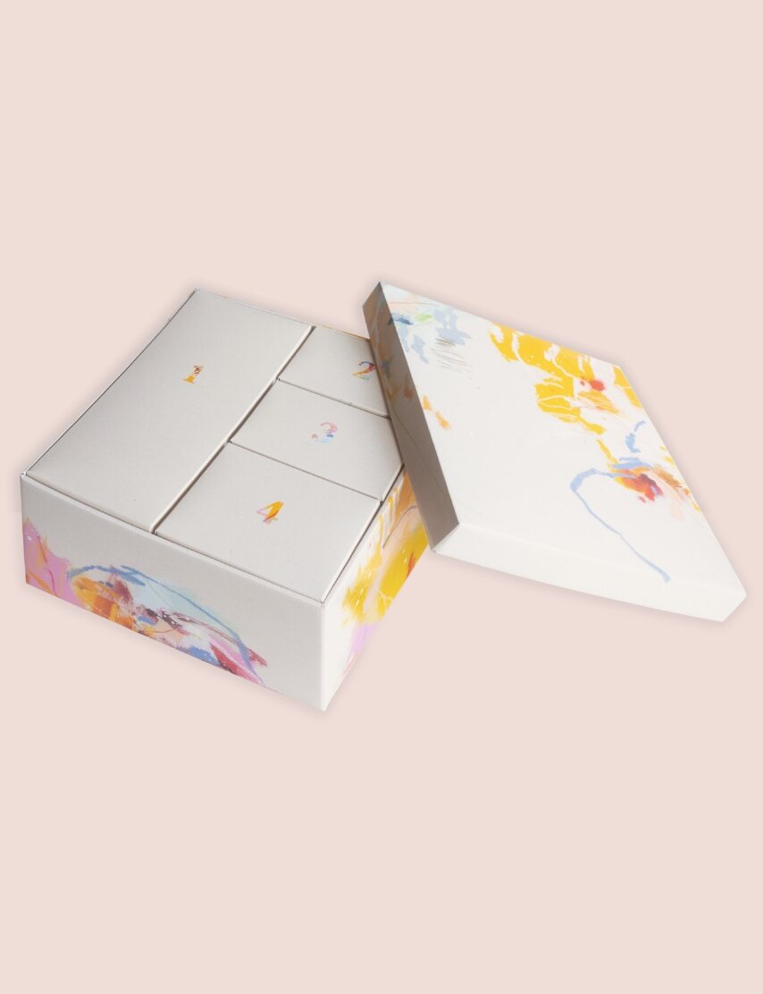 Adventsbox mit abgenommenem Deckel